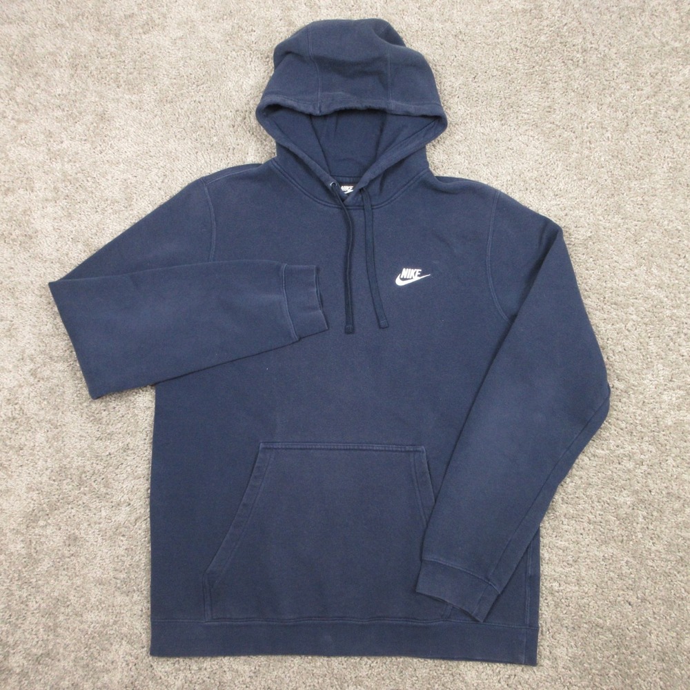 Nike Sweater Mens Large Blue Sportswear Club Fleece Pullover Hoodie Sweatshirt